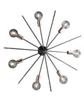 Plafoniera Moderna in Ferro Cromo Nero e Rame – Cromo Nero / Rame – 7 luci