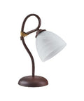 Lampada da Tavolo Vintage in Ferro Nero Ruggine o Avorio Decapé con Vetri Alabastro – Nero / Ruggine