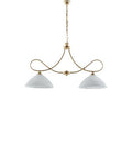 Lampadario Vintage in Ferro Nero Ruggine o Avorio Decapé con Vetri Alabastro – Avorio / Decapè – 2 luci