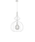 Lampada a Sospensione Vintage in Ferro Nero e Rame, Bianco e Argento o Oro – Bianco / Argento