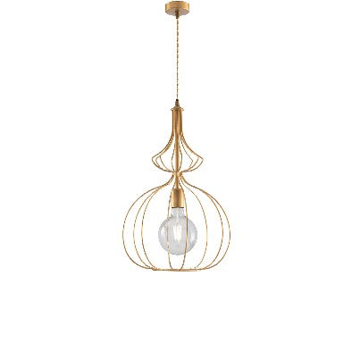 Lampada a Sospensione Vintage in Ferro Nero e Rame, Bianco e Argento o Oro – Oro Ducale