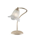 Lampada da Tavolo Vintage in Ferro Marrone o Avorio e Oro con Vetri Alabastro – Avorio / Oro