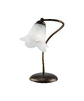 Lampada da Tavolo Vintage in Ferro Marrone o Avorio e Oro con Vetri Alabastro – Marrone / Oro