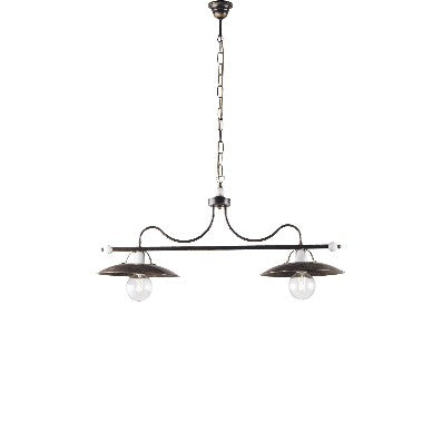 Lampadario Vintage in Ferro Marrone e Oro o Bianco e Argento – Marrone / Oro