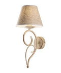 Applique Vintage in Ferro Marrone o Avorio e Oro con Paralumi Effetto Juta – Avorio / Oro