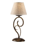 Lampada da Tavolo Vintage in Ferro Marrone o Avorio e Oro con Paralumi Effetto Juta – Marrone / Oro