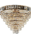 Plafoniera Classica in Ferro e Ottone Dorato con Strass – Oro Lucido – 6 luci