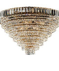 Plafoniera Classica in Ferro e Ottone Dorato con Strass – Oro Lucido – 8 luci
