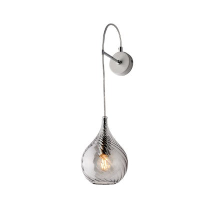 Applique Moderna con Vetri Pyrex Trasparenti, Ambra o Grigi – Grigio