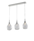 Lampada a Sospensione Moderna con Vetri Pyrex Trasparenti, Ambra o Grigi – Trasparente – 3 luci su binario