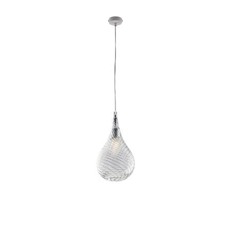 Lampada a Sospensione Moderna con Vetri Pyrex Trasparenti, Ambra o Grigi – Trasparente – 1 luce