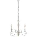 Lampadario Shabby Chic in Legno e Ferro Bianco o Tortora – Bianco Shabby – 3 luci