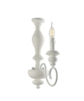 Applique Shabby Chic in Legno e Ferro Bianco o Tortora – Bianco Shabby – 1 luce
