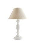 Lampada da Tavolo Shabby Chic in Legno e Ferro Bianco o Tortora – Bianco Shabby – Lume grande – 1 luce