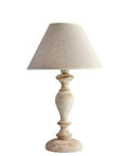 Lampada da Tavolo Shabby Chic in Legno e Ferro Bianco o Tortora – Bianco / Tortora – Lume grande – 1 luce