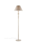 Lampada da Terra Shabby Chic in Legno e Ferro Bianco o Tortora – Bianco / Tortora