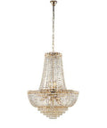 Lampadario Classico in Ferro e Ottone Dorato con Strass – Oro Lucido – 11 luci