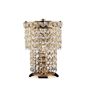 Lampada da Tavolo Classica in Ferro e Ottone Dorato con Strass – Oro Lucido