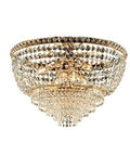 Plafoniera Classica in Ferro e Ottone Dorato con Strass – Oro Lucido – 6 luci