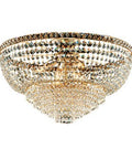 Plafoniera Classica in Ferro e Ottone Dorato con Strass – Oro Lucido – 8 luci