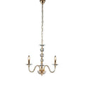 Lampadario Classico in Ferro Dorato e Cristallo – Cristallo / Oro Lucido – 3 luci