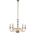 Lampadario Classico in Ferro Dorato e Cristallo – Cristallo / Oro Lucido – 5 luci