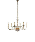 Lampadario Classico in Ferro Dorato e Cristallo – Cristallo / Oro Lucido – 6 luci