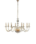 Lampadario Classico in Ferro Dorato e Cristallo – Cristallo / Oro Lucido – 8 luci