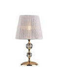 Lampada da Tavolo Classica in Ferro Dorato e Cristallo – Cristallo / Oro Lucido – Lumetto – 1 luce