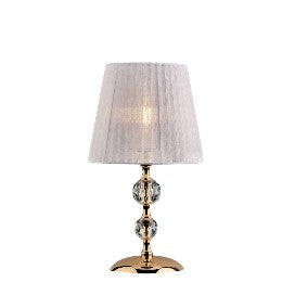 Lampada da Tavolo Classica in Ferro Dorato e Cristallo – Cristallo / Oro Lucido – Lumetto – 1 luce