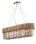 Lampada a Sospensione Classica in Ferro Dorato con Strass – Oro Lucido