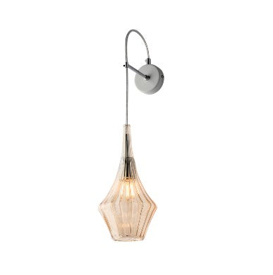 Applique Moderna con Vetri Pyrex Trasparenti, Ambra o Grigi – Ambra