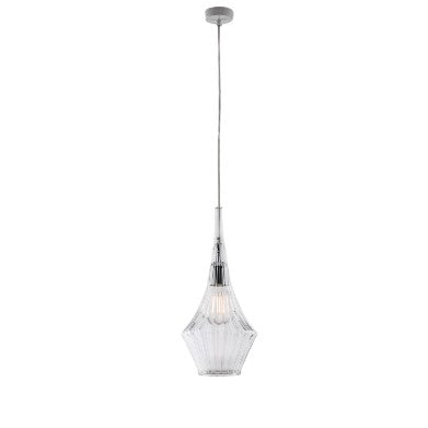 Lampada a Sospensione Moderna con Vetri Pyrex Trasparenti, Ambra o Grigi – Trasparente – 1 luce