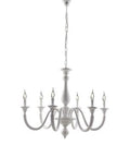 Lampadario Shabby Chic in Legno Bianco Shabby o Oro Antico – Bianco Shabby – 6 luci