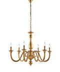 Lampadario Shabby Chic in Legno Bianco Shabby o Oro Antico – Oro Antico – 6 luci