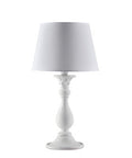 Lampada da Tavolo Shabby Chic in Legno Bianco Shabby o Oro Antico – Bianco Shabby – Lume grande – 1 luce
