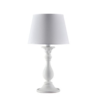 Lampada da Tavolo Shabby Chic in Legno Bianco Shabby o Oro Antico – Bianco Shabby – Lume grande – 1 luce