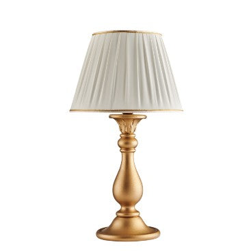 Lampada da Tavolo Shabby Chic in Legno Bianco Shabby o Oro Antico – Oro Antico – Lume grande – 1 luce