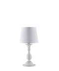 Lampada da Tavolo Shabby Chic in Legno Bianco Shabby o Oro Antico – Bianco Shabby – Lumetto – 1 luce