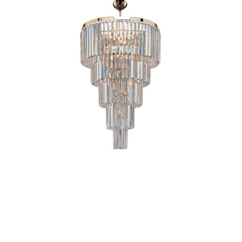 Lampada a Sospensione Classica in Ottone e Ferro Dorato con Strass – Oro Lucido