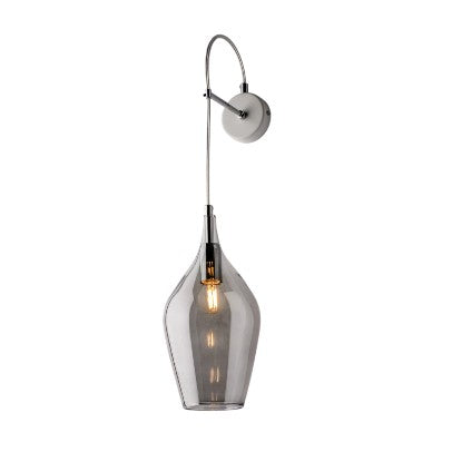 Applique Moderna con Vetri Pyrex Trasparenti, Ambra o Grigi – Grigio