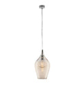 Lampada a Sospensione Moderna con Vetri Pyrex Trasparenti, Ambra o Grigi – Ambra – 1 luce