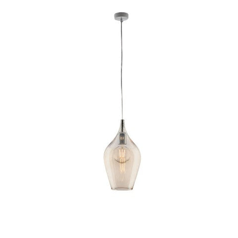 Lampada a Sospensione Moderna con Vetri Pyrex Trasparenti, Ambra o Grigi – Ambra – 1 luce