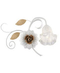 Applique Shabby Chic in Ferro Bianco Shabby o Avorio Decapé – Bianco / Oro – 1 luce