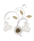 Applique Shabby Chic in Ferro Bianco Shabby o Avorio Decapé – Bianco / Oro – 2 luci