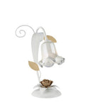 Lampada da Tavolo Shabby Chic in Ferro Bianco Shabby o Avorio Decapé – Bianco / Oro