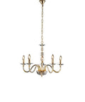 Lampadario Classico in Ferro Dorato e Cristallo – Cristallo / Oro Lucido – 5 luci