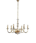 Lampadario Classico in Ferro Dorato e Cristallo – Cristallo / Oro Lucido – 6 luci