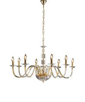 Lampadario Classico in Ferro Dorato e Cristallo – Cristallo / Oro Lucido – 8 luci