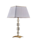 Lampada da Tavolo Classica in Ferro Dorato e Cristallo – Cristallo / Oro Lucido – Lume grande – 1 luce
